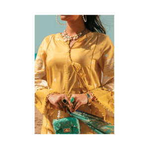 3-Piece Unstitched Dandelion Yellow Lawn with Chiffon Dupatta | Mayaar