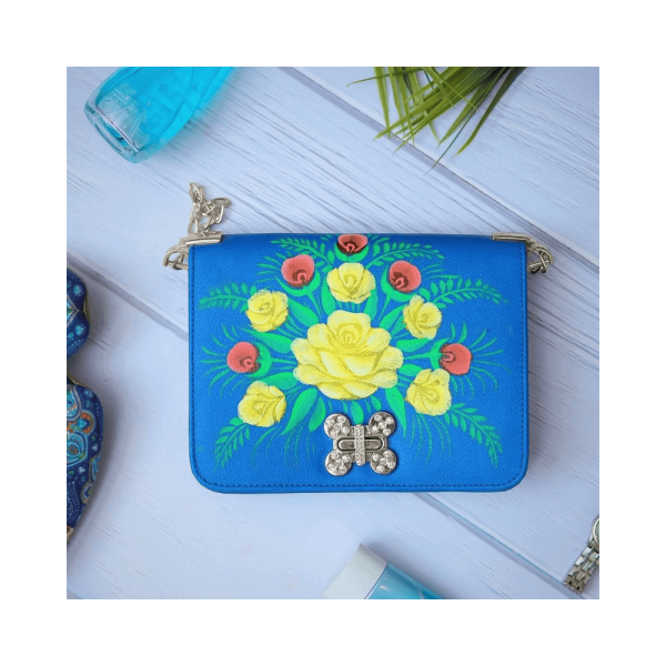 Truck Art | Hand Painted Floral Bag | Buy Clutch Bag Online | Mayaar