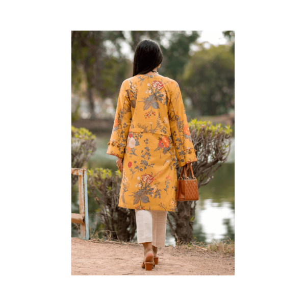 Canary Yellow | 1-piece Embroidered Unstitched Lawn Kurti | Mayaar