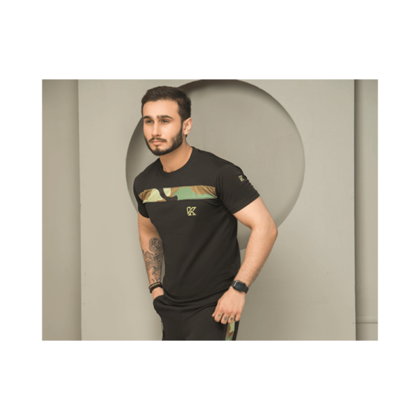 Konfor – Half Sleeve Black T-Shirt – Workout Shirts for Men | Mayaar