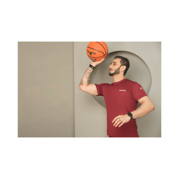 Konfor – Half Sleeve Red T-Shirt – Workout Shirts for Men | Mayaar
