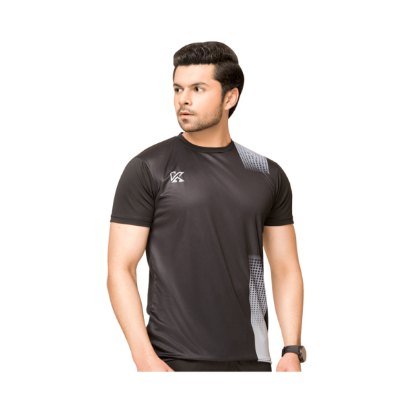 Konfor – Half Sleeve Black T-Shirt – Workout Shirts for Men | Mayaar