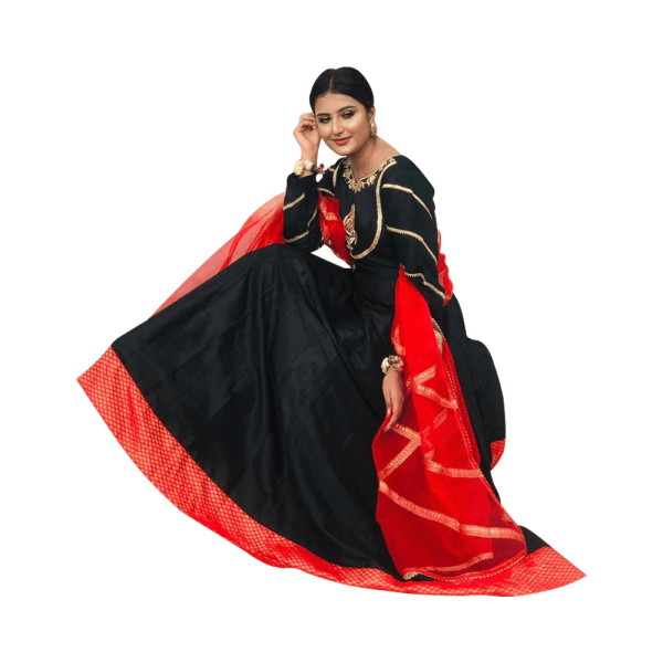 Raas Pret – Pret Wear – Ready to Wear Black Silk Tilla Embroidery Frock | Mayaar