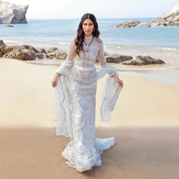 Zaina White - Unstitched Fancy Wear - Party Wear – Buy Reign Wedding Wear | Mayaar