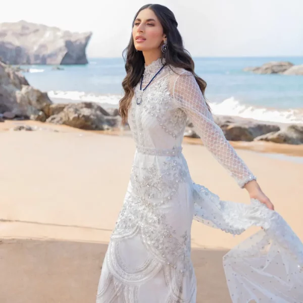 Zaina White - Unstitched Fancy Wear - Party Wear – Buy Reign Wedding Wear | Mayaar