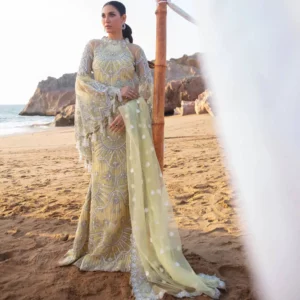 Zairah Sunlit – Yellow | Unstitched Fancy Party Wear – Reign Wedding Wear | Mayaar