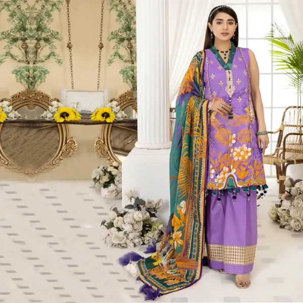 Mirha By Reign - Orchid Purple - 3-Piece Printed Unstitched Lawn with Dupatta | Mayaar