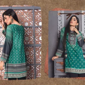 Angan – Green Printed Lawn Shirt - 1 Piece Unstitched - Lawn Kurti | Mayaar