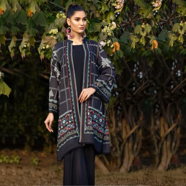 Ayrah – Black Printed Lawn Gown - 1 Piece Unstitched - Lawn Kurti | Mayaar