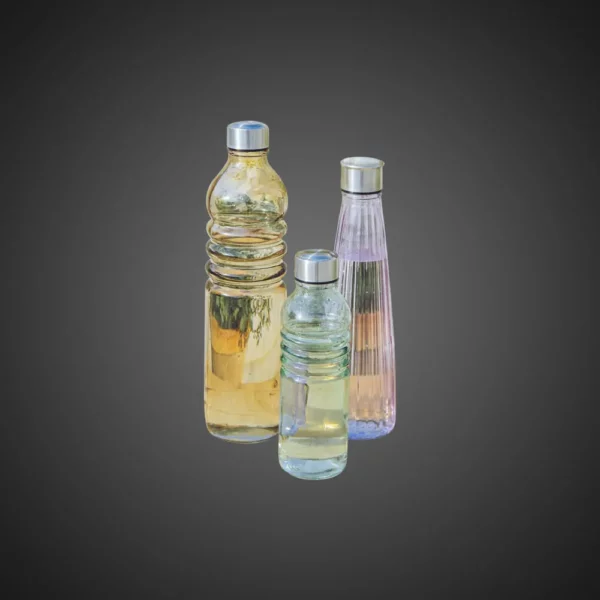 Appollo Houseware – Glass Bottle - Glass Water Bottle Set – Pack of 3 | Mayaar