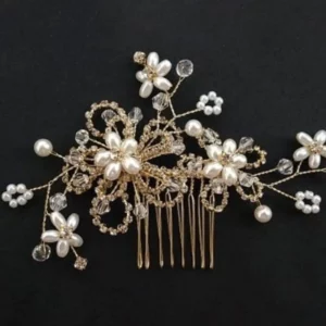 Hair Adornments- Bun Hair Style | Beads and Pearls Comb Pin Embellishment | Mayaar