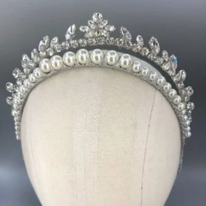 Glam - Hair Adornments- Bun Hair Style | Silver Elegant Style Crown | Mayaar