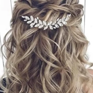 Hair Adornments- Bun Hair Style | Leaf Crystal Hair Twig Embellishment | Mayaar