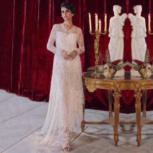 Buy Reign Fancy Wear Online - Bridal Wear - Celena Unstitched Net Gown Dress | Mayaar