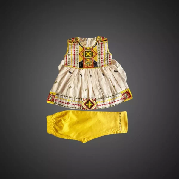 Tods N Teens Embroidered Stitched Toddlers Frock | Comfortable Fabric | Mayaar