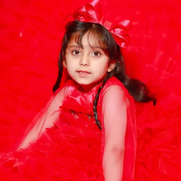 Bloon - Luxury Stitched Frock Dress for Kids | Red Flow of Frills Frock Dress | Mayaar