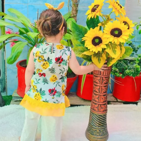 Bloon - Luxury Stitched Festive Dress for Kids | Yellow Stitched Dress for Kids | Mayaar