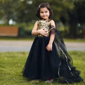 Sparkle Black Lehenga Dress for Girls | Luxury Pret Wear Dress | Mayaar