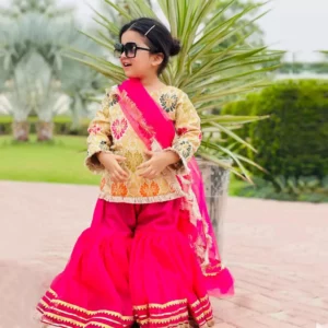 Bloon Combo Sharara Dress for Girls – 3 Pcs | Girls Luxury Pret Wear | Mayaar