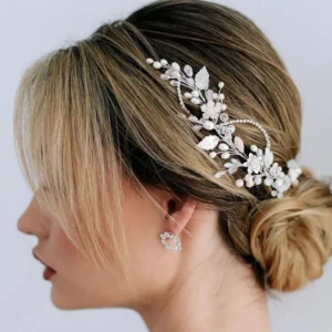 Glam Accessories | Hair Adornments | Beads and Crystal Bridal Bun Adornment | Mayaar