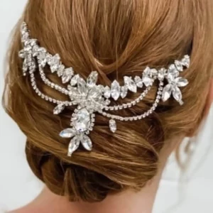 Glam Accessories - Crystals Embellished Back Headpiece | Hair Adornments | Mayaar