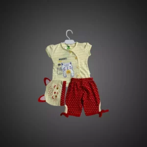 Tods N Teens – Summer Kitty Dress | Baby Clothing Set | Baby Girl Dress with Cap | Mayaar
