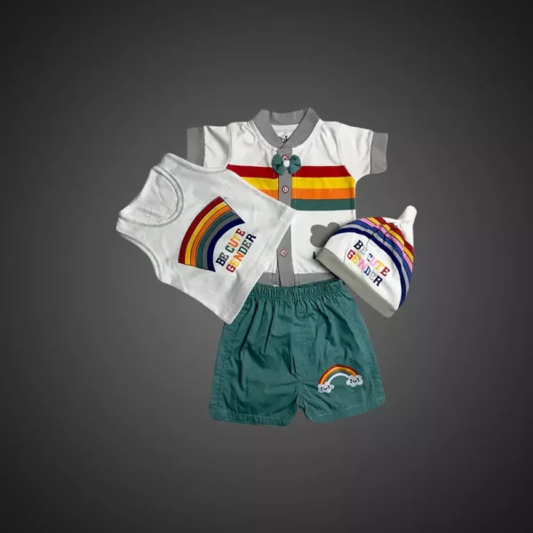 Tods N Teens – Summer Rainbow Dress - Shirt with Shorts – Unisex Baby Clothing | Mayaar