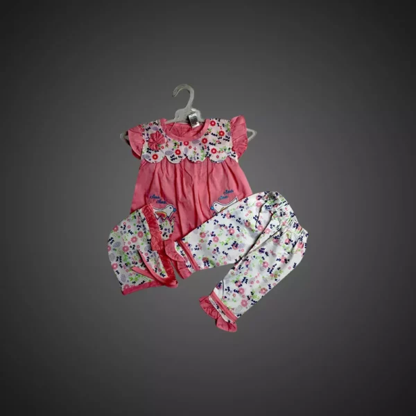 Tods N Teens – Floral Frock Dress - Frock for Baby Girl – Baby Frock with Trouser | Mayaar