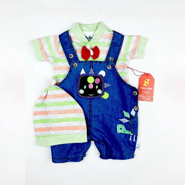 Rainbow Dungarees – 2 Pcs | Baby Romper | Baby Summer Clothing | Mayaar