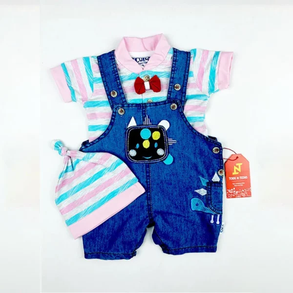 Rainbow Dungarees – 2 Pcs | Baby Romper | Baby Summer Clothing | Mayaar