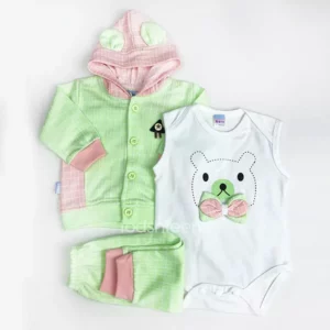 Bear Story Dress - 3 Pcs | Buy Baby Clothes Online | Baby Clothing | Mayaar