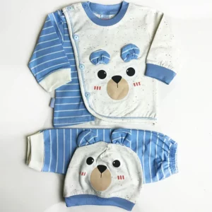 Teddy Buddy Baby Dress – 3 Pcs | Bunny Dress Set | Baby Clothing | Mayaar
