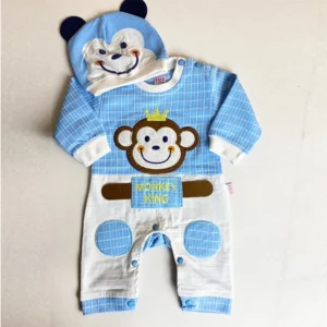 Monkey King Dungarees – 2 Pcs | Baby Romper Set | Baby Clothing | Mayaar