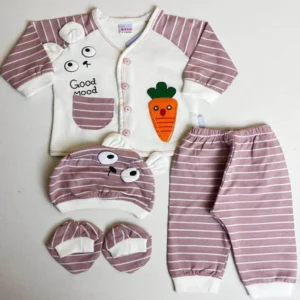 Carrot Baby Dress - 3 Pcs | Shop Baby Clothes Online | Baby Clothing | Mayaar