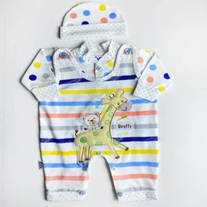 Baby Rainbow Romper Set - Baby Dungaree & Beanie Cap | Jumpsuit | Mayaar