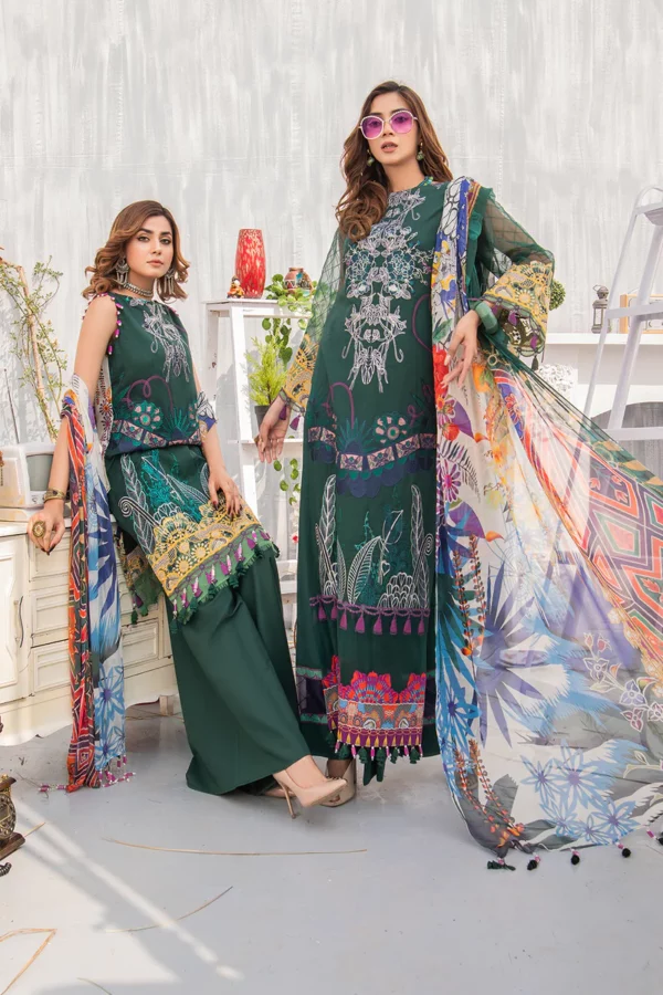 Mirha By Reign – Green - 3-Piece Printed Unstitched Lawn with Dupatta | Mayaar